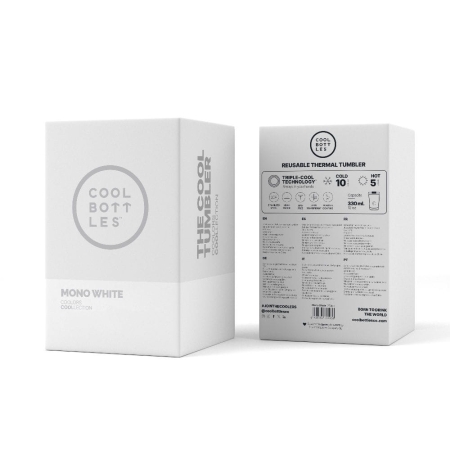 Cool Bottles Kubek termiczny 330 ml Mono White