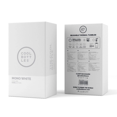 Cool Bottles Kubek termiczny 550 ml Mono White
