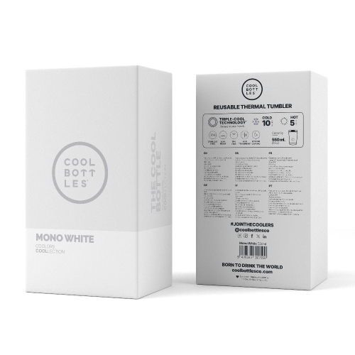 Cool Bottles Kubek termiczny 550 ml Mono White