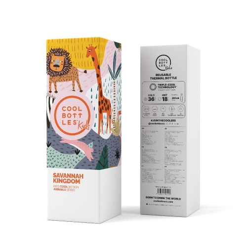 Cool Bottles Butelka termiczna Kids 260 ml Savannah kingdom