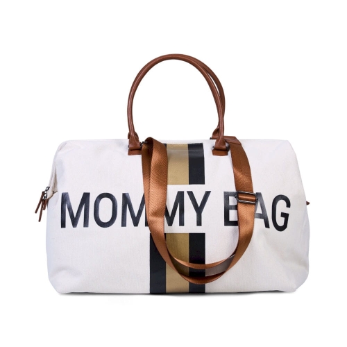 Childhome Torba Mommy Bag Paski Czarno-Złote