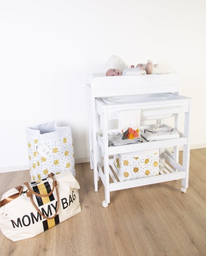 Childhome Torba Mommy Bag Paski Czarno-Złote